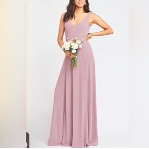Show Me Your MuMu Jenn Maxi Dress Antique Rose Chiffon XXS NWT Bridesmaid Gown